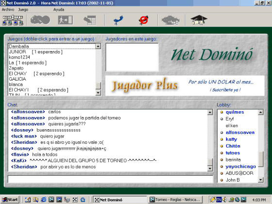 El lobby de Net Dominó